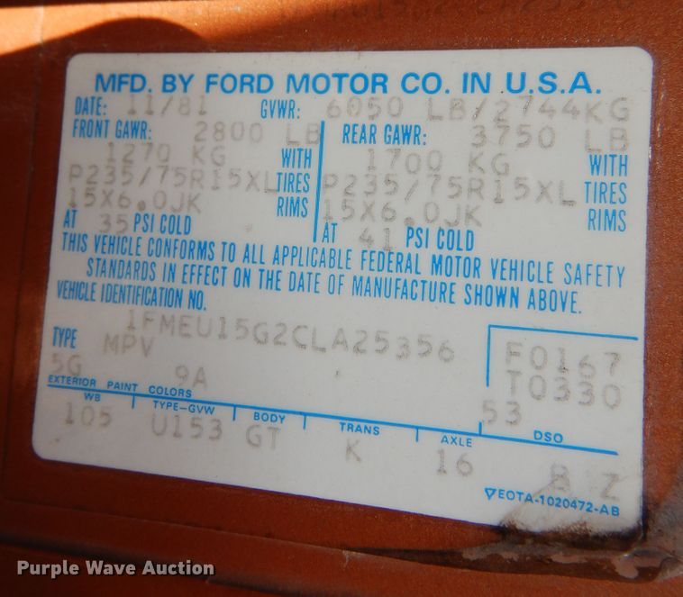 image for item DN0458 1982 Ford Bronco  SUV