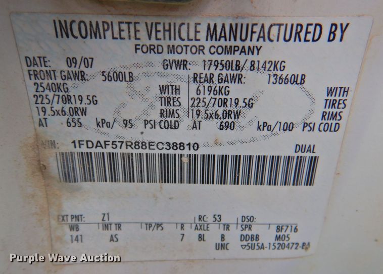 image for item DP4398 2008 Ford F550 Super Duty  truck cab and chassis