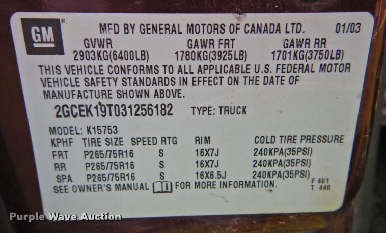 image for item DP4400 2003 Chevrolet Silverado 1500  Ext. Cab pickup truck