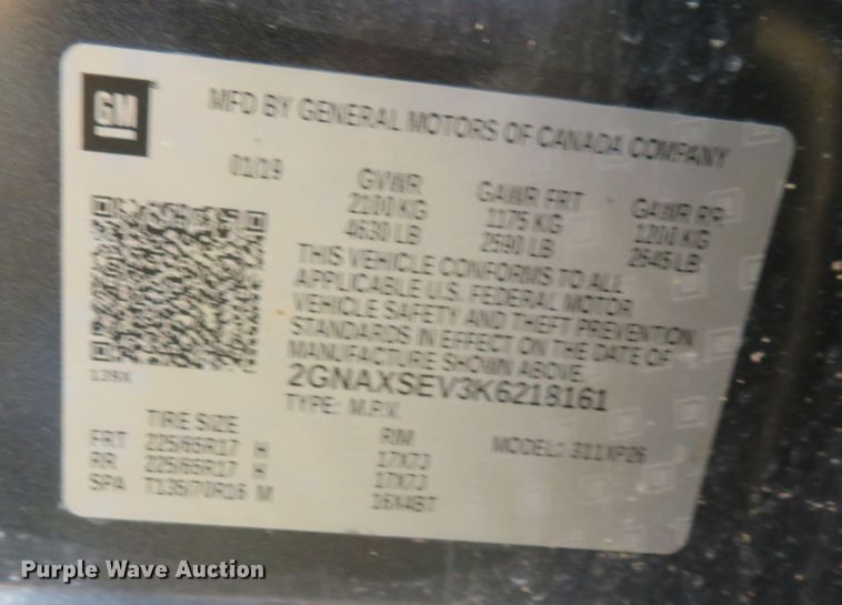 image for item DR0090 2019 Chevrolet Equinox  SUV