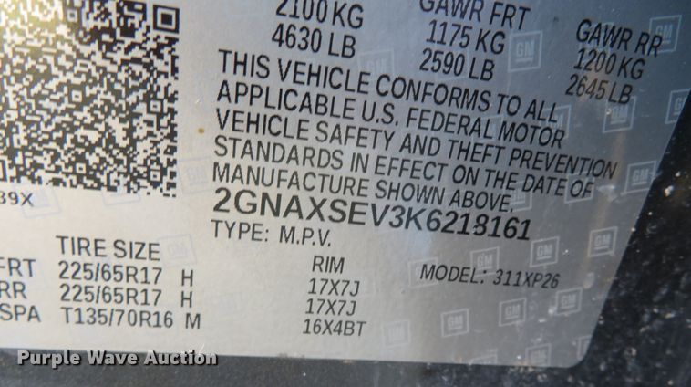 image for item DR0090 2019 Chevrolet Equinox  SUV