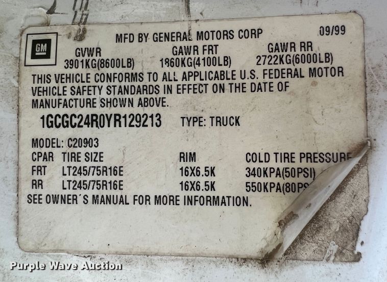 image for item HL9247 2000 Chevrolet Cheyenne 2500  pickup truck