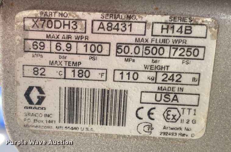 image for item JA9171 Graco Xtreme X70  paint sprayer