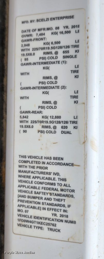 image for item JA9871 2019 Ford F450 Super Duty XL  utility / service truck