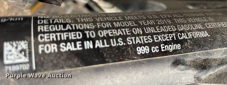 image for item JC9896 2019 Polaris RZR  utility vehicle