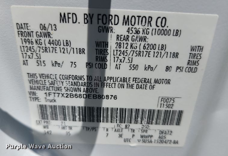 image for item JM9007 2013 Ford F250 Super Duty XL  SuperCab pickup truck