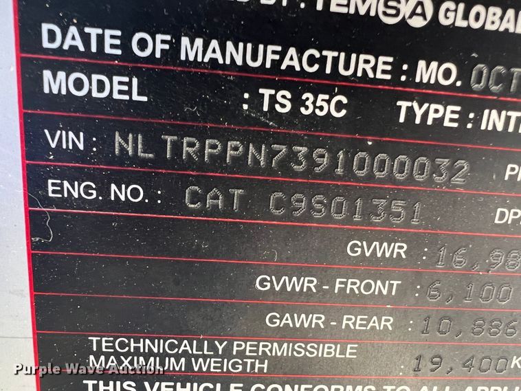 image for item JM9233 2009 Temsa TS35  coach bus