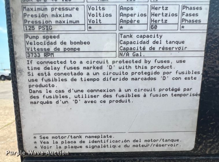 image for item JM9244 Ingersoll Rand SSR UP6-30-125  air compressor