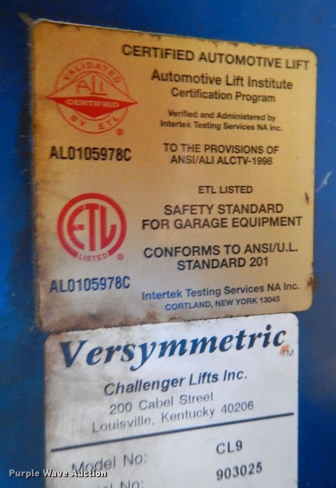 image for item JO9023 Challenger Lifts CL9  automotive lift