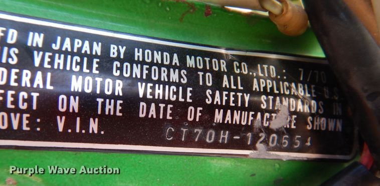 image for item JO9025 1970 Honda Trail CT70  motorcycle