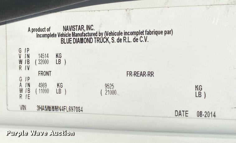 image for item JU9280 2015 International 4300  refrigerated truck