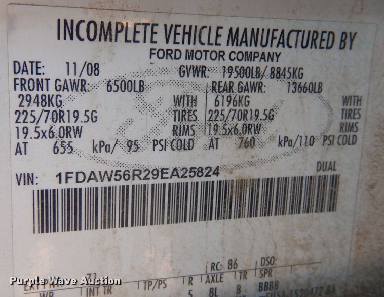 image for item KI9350 2009 Ford F550  flatbed truck