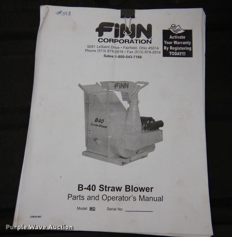 image for item KN9802 2005 Finn B40  straw blower