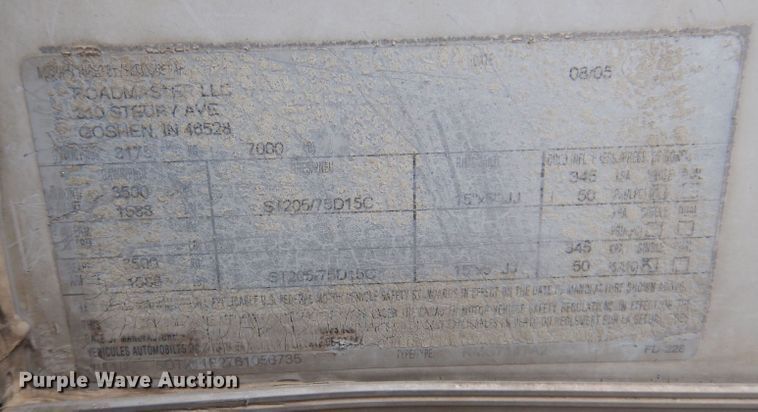 image for item KN9818 2006 Roadmaster  enclosed cargo trailer