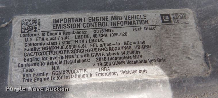 image for item KR9152 2016 Chevrolet Express G4500  van cab and chassis