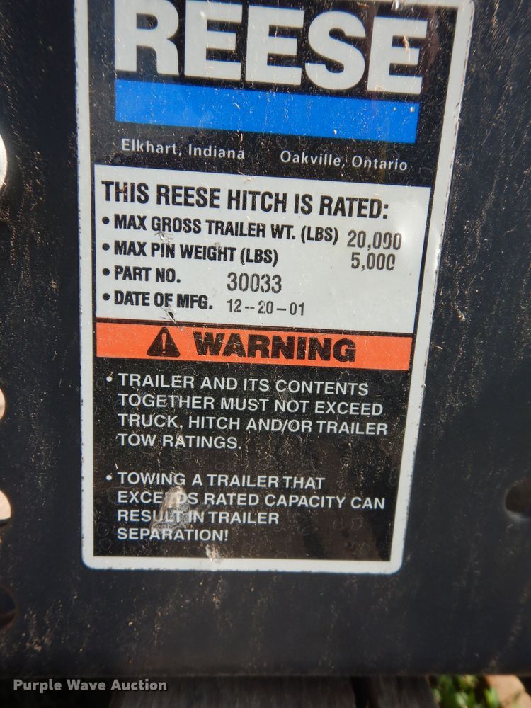 image for item KS9750 2001 Reese  fifth wheel hitch