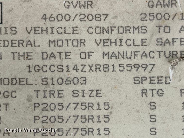 image for item LF9195 1994 Chevrolet S10  pickup truck