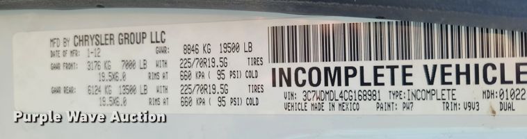 image for item LM9573 2012 Dodge Ram 5500HD  rollback truck