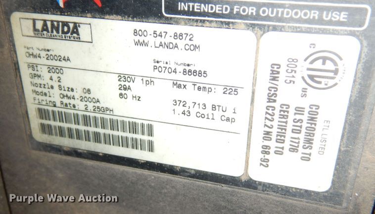 image for item LT9864 Landa OHW4-20024A  pressure washer