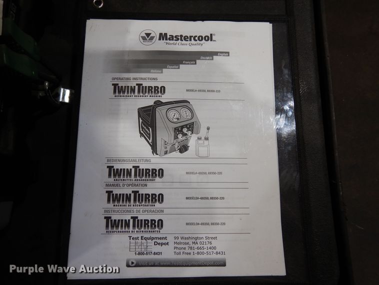 image for item LT9888 Mastercool Twin Turbo  refrigerant recovery machine