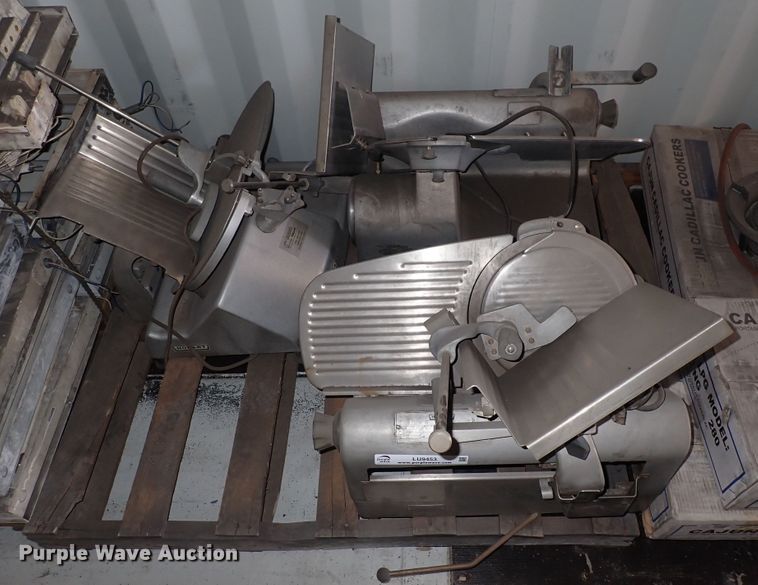 (3) Hobart meat slicers in Hutchinson, KS Item LU9453 sold Purple Wave