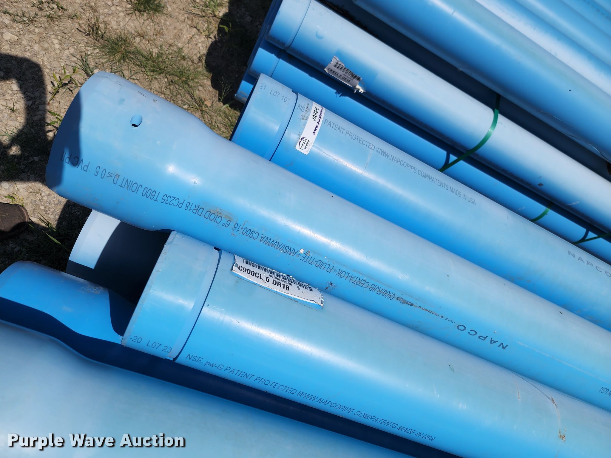 (29) Napco C900 DR18 PVC pipes in Belton, MO Item JA9885 sold