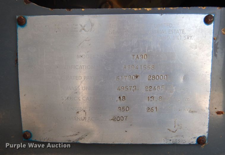 image for item DJ8966 2007 Terex TA30  haul truck