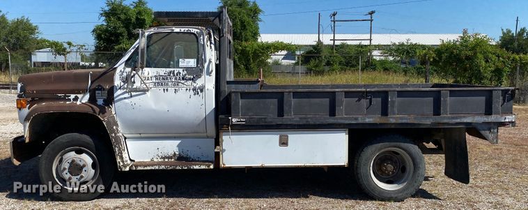 image for item DK6244 1990 Chevrolet C60  dump flatbed truck