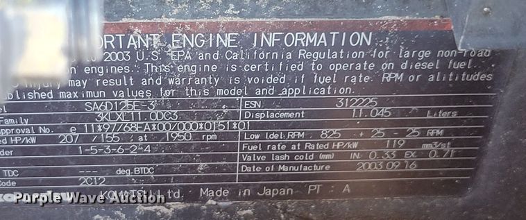 image for item DM2352 2004 Komatsu D65PX-15  dozer