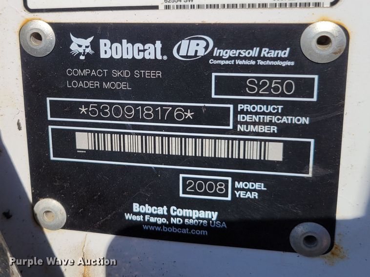 image for item DM2378 2008 Bobcat S250  skid steer loader