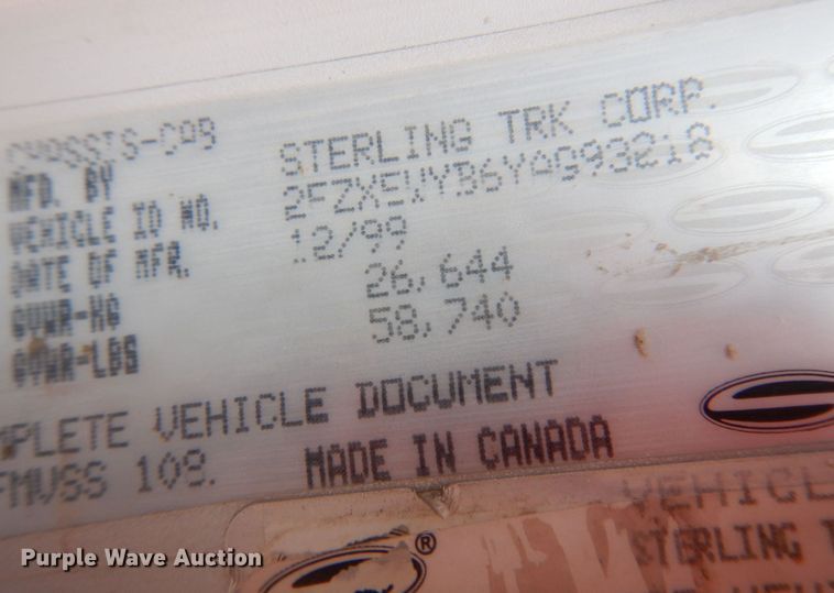 image for item DM5427 2000 Sterling L-Line  crane truck