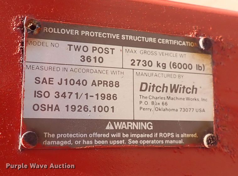 image for item DS7237 1994 Ditch Witch 3610  trencher