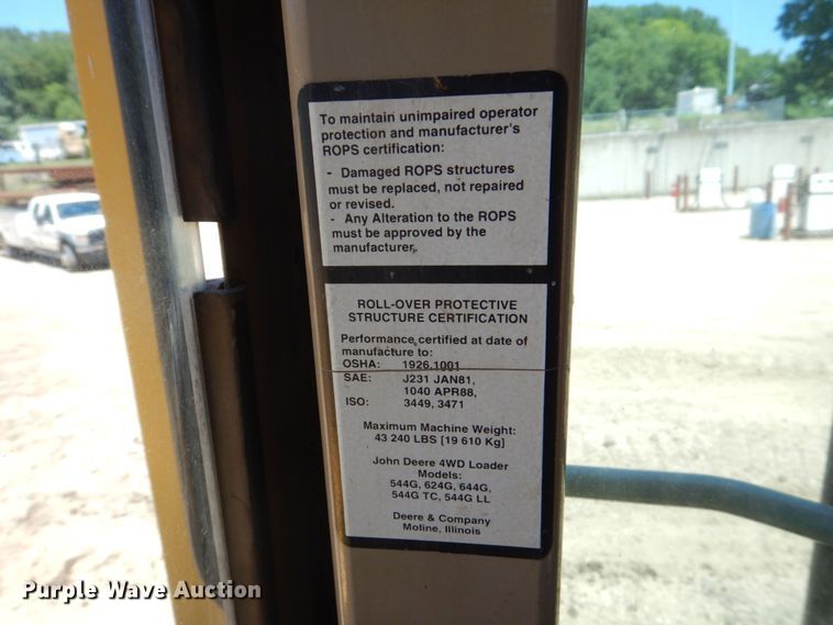 image for item DS8121 1995 John Deere 644G  wheel loader