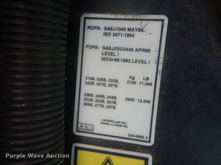 image for item HU9429 2007 Caterpillar 287B  skid steer loader