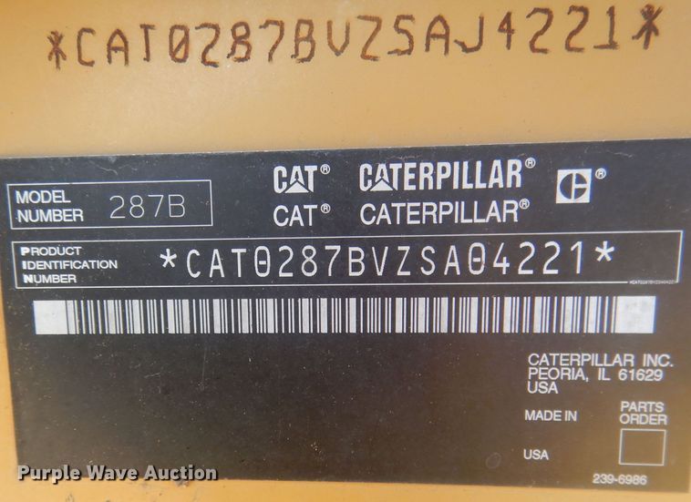 image for item HU9429 2007 Caterpillar 287B  skid steer loader