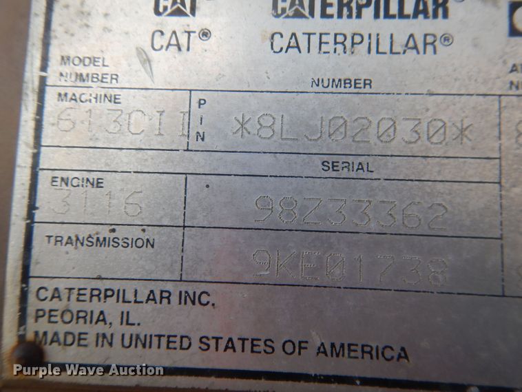 image for item HU9430 1999 Caterpillar 613C  scraper