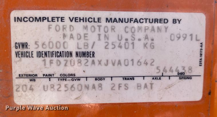 image for item JA9181 1988 Ford LT8000  dump truck