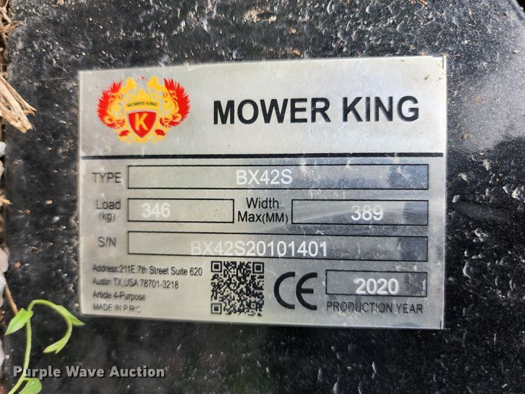 image for item JA9860 Mower King BX42S  skid steer wood chipper
