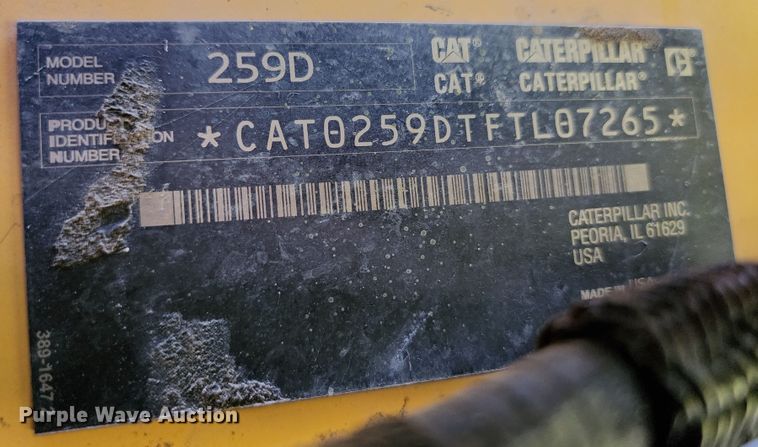 image for item JA9940 2016 Caterpillar 259D  tracked skid steer loader