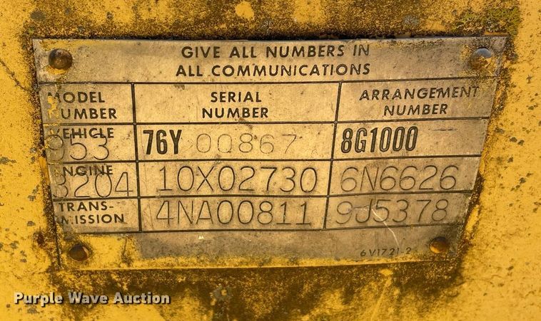 image for item JC9898 1981 Caterpillar 953  track loader