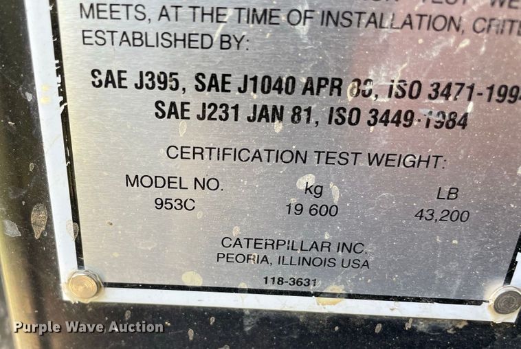 image for item JC9900 2004 Caterpillar 953C  track loader