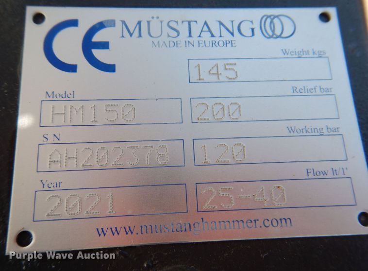 image for item JO9046 2021 Mustang HM150  breaker