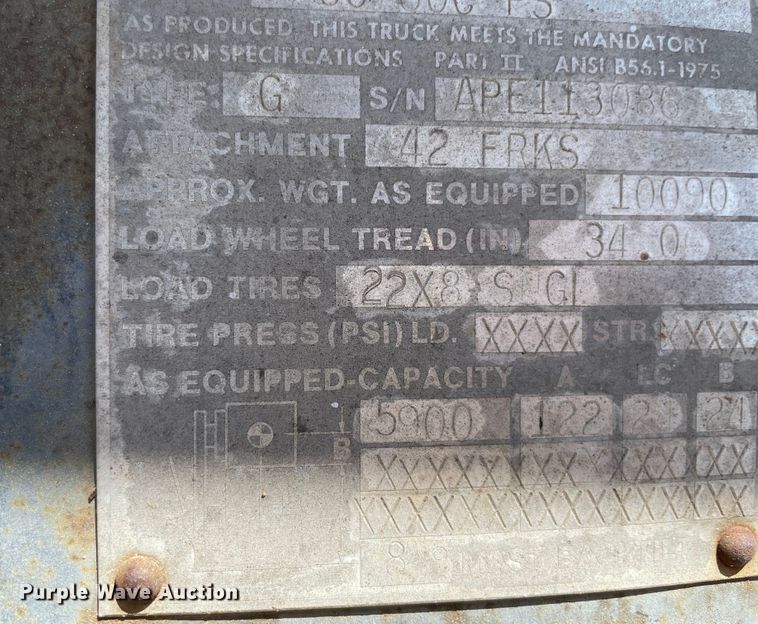 image for item KJ9752 Allis-Chalmers ACC600PS  forklift