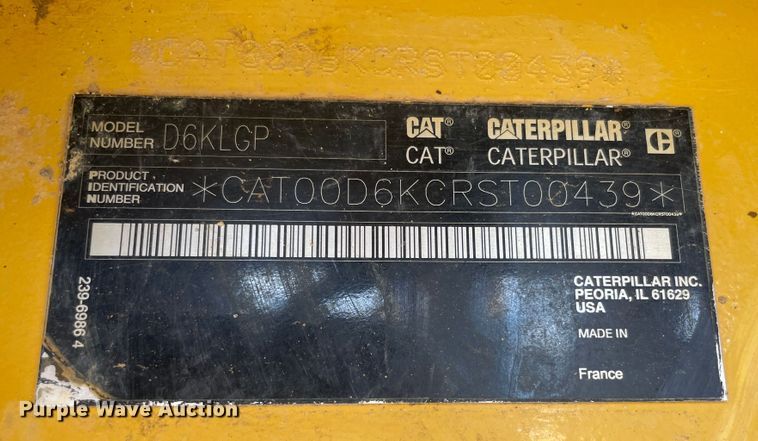 image for item KJ9792 2013 Caterpillar D6K  dozer
