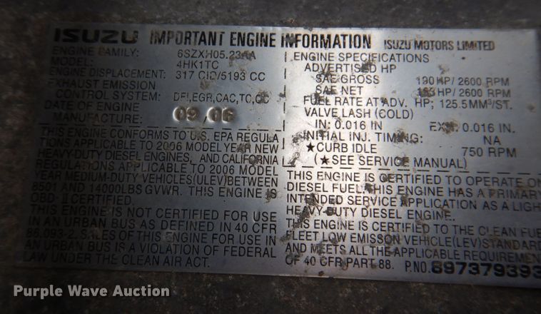 image for item KN9813 2006 Isuzu NPR  dump truck