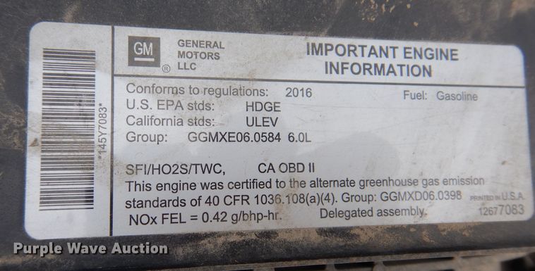 image for item KN9815 2016 Isuzu NPR  street sweeper truck