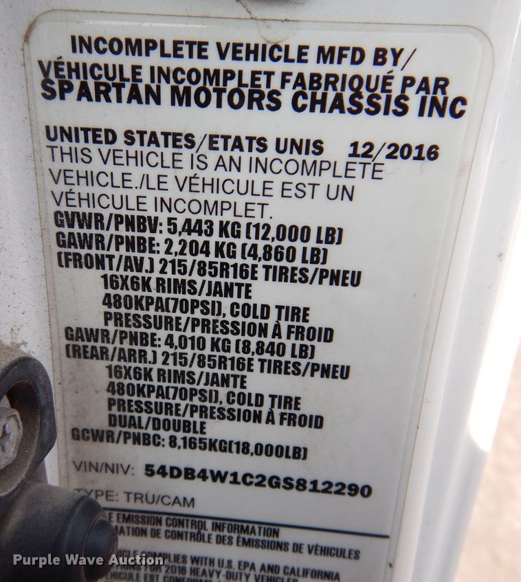 image for item KN9815 2016 Isuzu NPR  street sweeper truck