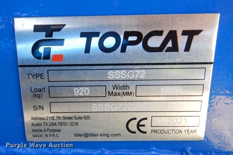 image for item KR9149 2021 TopCat SSSG72  skid steer dozer blade