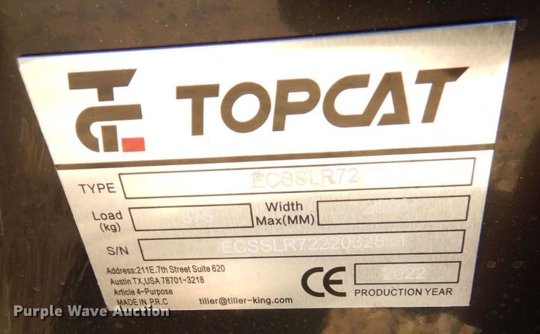 image for item KV9966 2022 TopCat ECSSLR72  72"W skid steer landscape rake