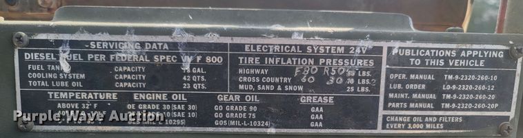 image for item LM9547 1969 Am General M813A1  truck cab and chassis